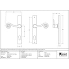 Pewter Monkeytail Slimline Lever Espag. Lock Set - LH | From The Anvil - Espagnolette - From The Anvil - Yester Home
