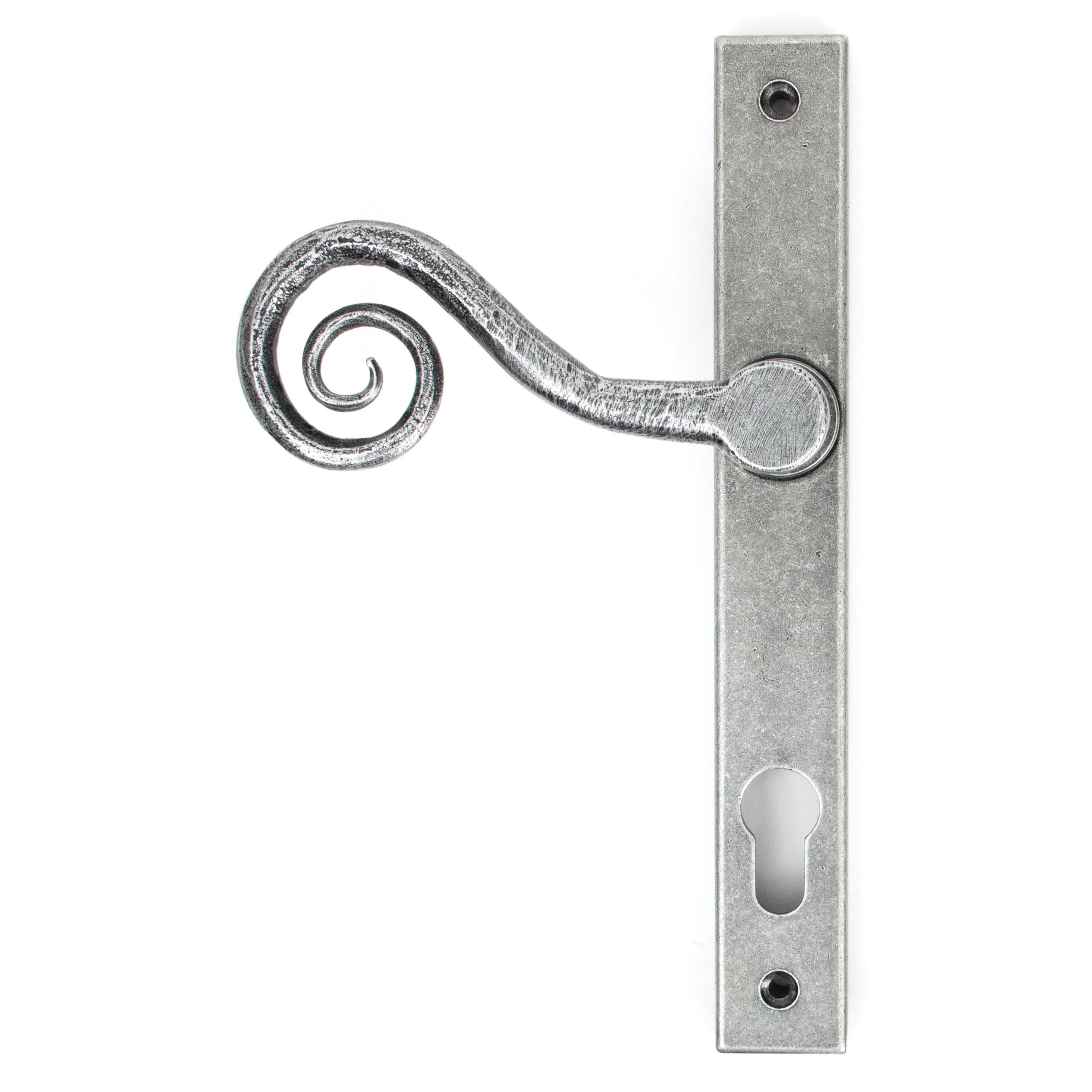 Pewter Monkeytail Slimline Lever Espag. Lock Set - RH | From The Anvil - Espagnolette - From The Anvil - Yester Home