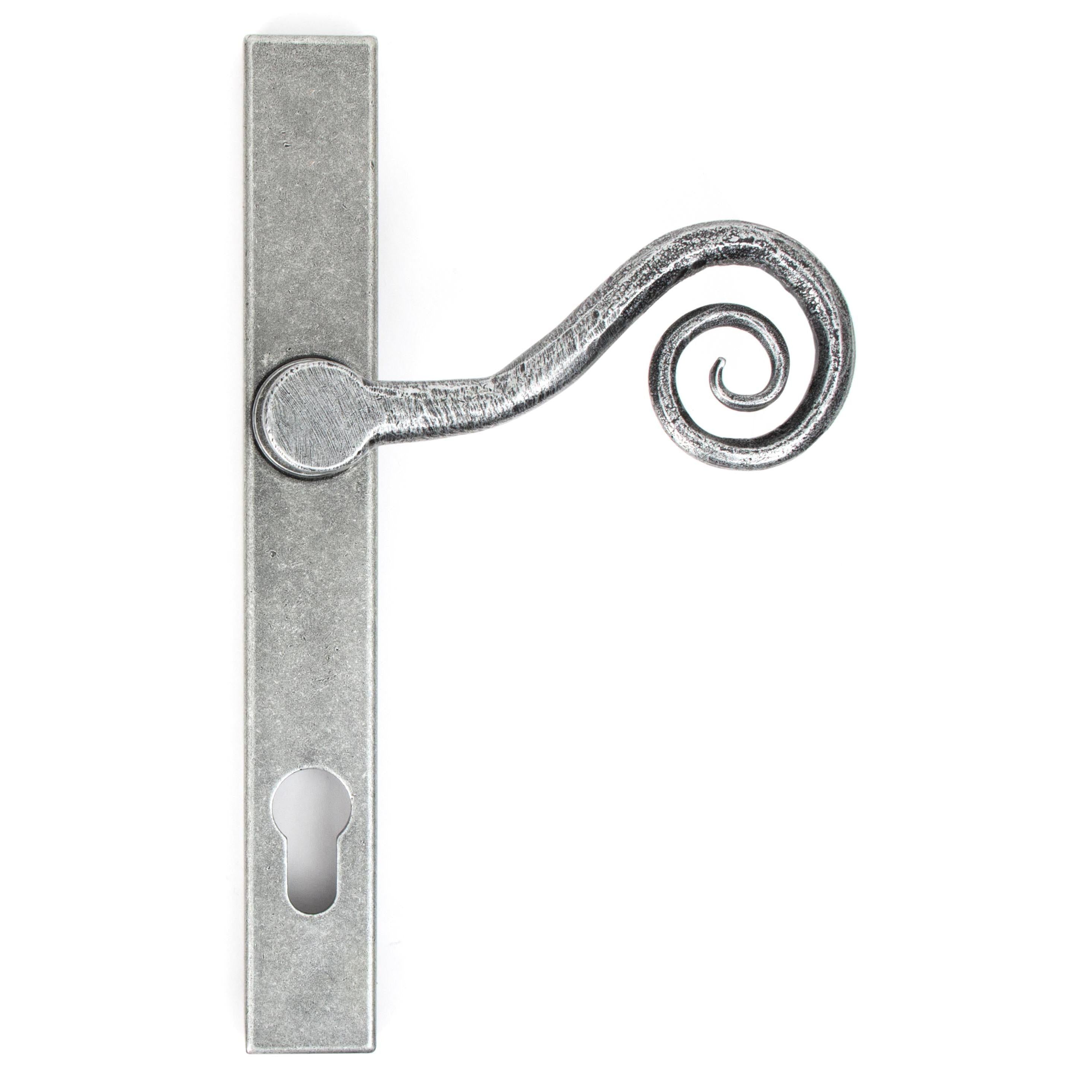 Pewter Monkeytail Slimline Lever Espag. Lock Set - RH | From The Anvil - Espagnolette - From The Anvil - Yester Home