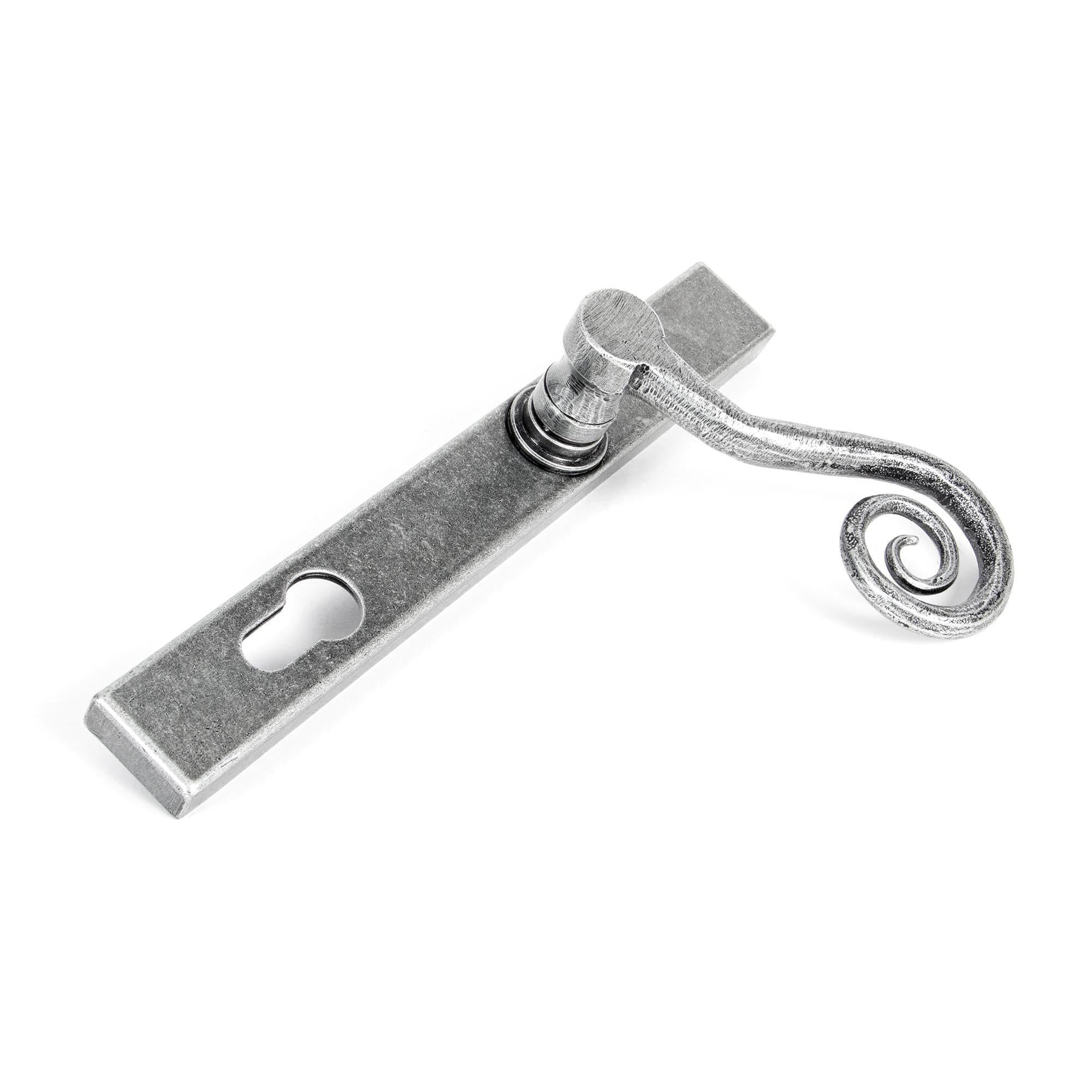 Pewter Monkeytail Slimline Lever Espag. Lock Set - RH | From The Anvil - Espagnolette - From The Anvil - Yester Home