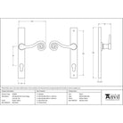 Pewter Monkeytail Slimline Lever Espag. Lock Set - RH | From The Anvil - Espagnolette - From The Anvil - Yester Home
