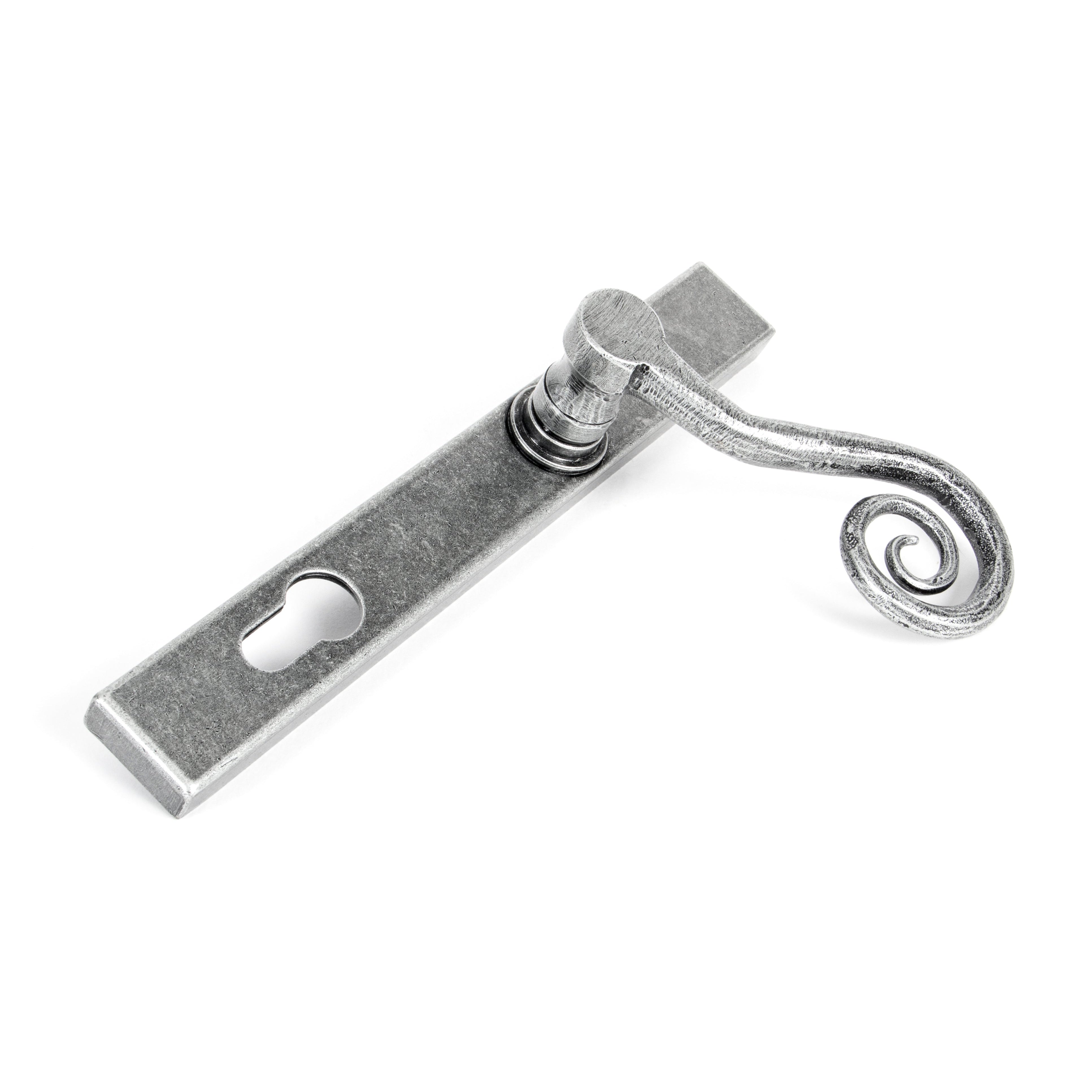 Pewter Monkeytail Slimline Lever Espag. Lock Set - RH | From The Anvil-Espagnolette-Yester Home