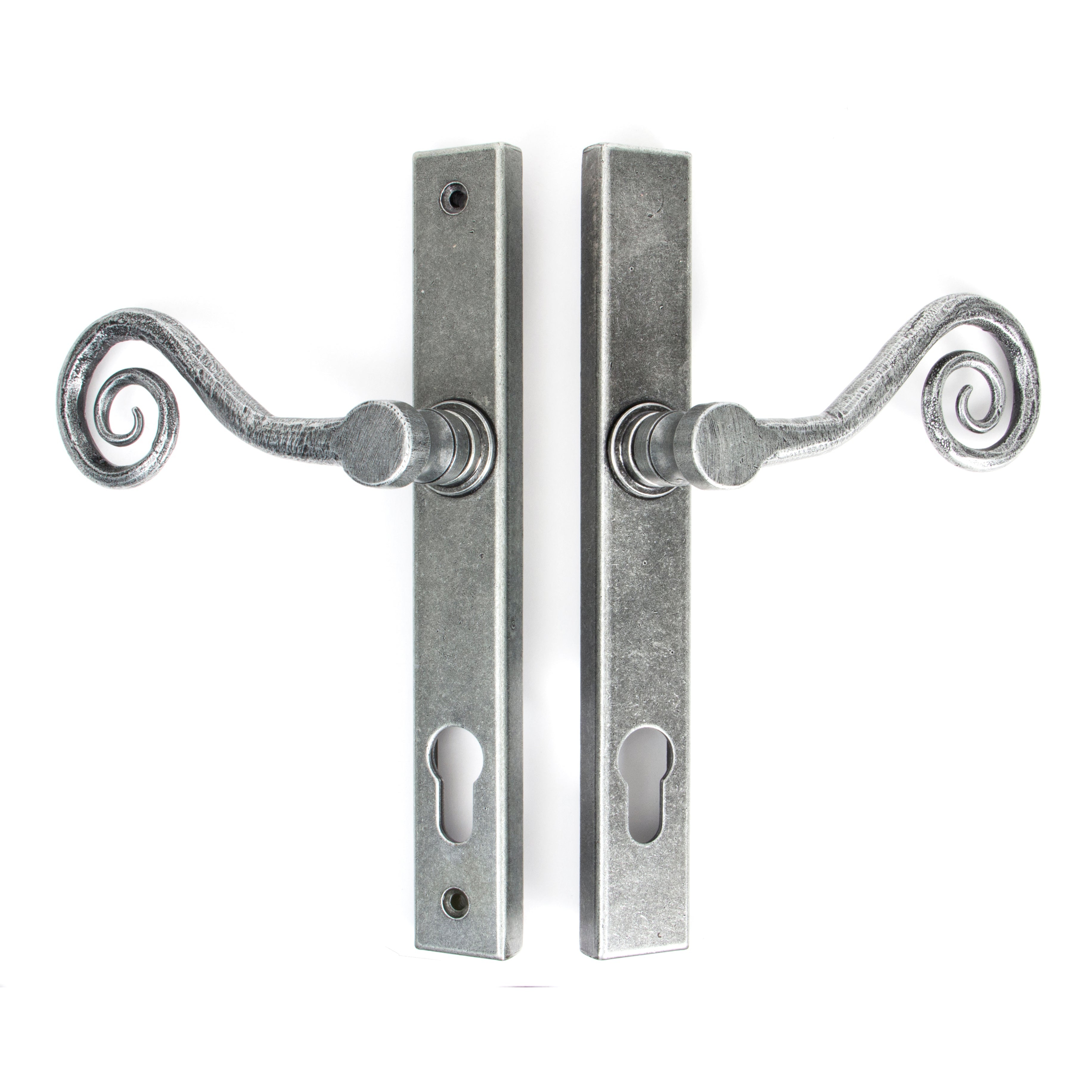 Pewter Monkeytail Slimline Lever Espag. Lock Set - RH | From The Anvil-Espagnolette-Yester Home