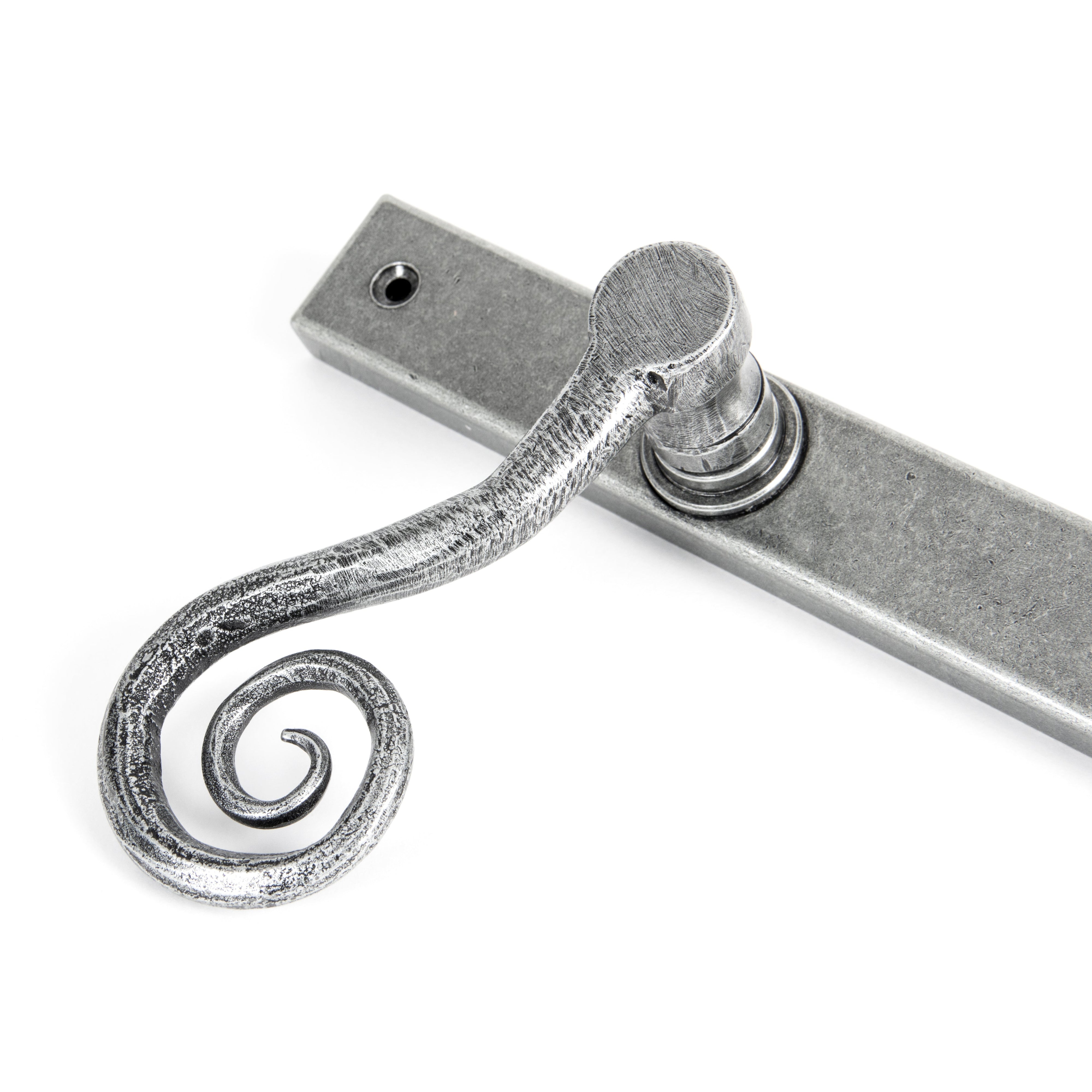 Pewter Monkeytail Slimline Lever Espag. Lock Set - RH | From The Anvil-Espagnolette-Yester Home