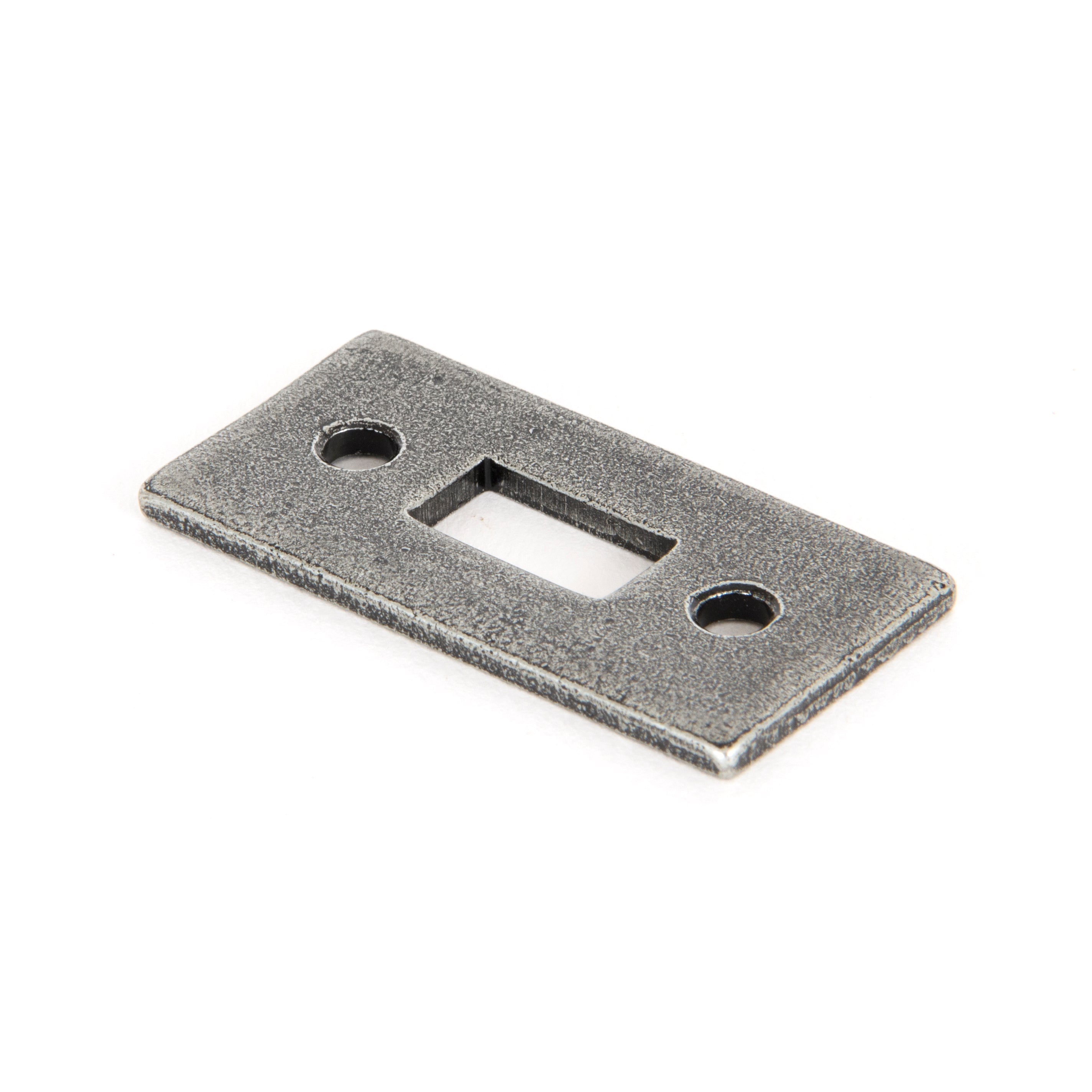 Pewter Mortice Plate For 6" Cranked Bolt | From The Anvil-Bolt Accessories-Yester Home