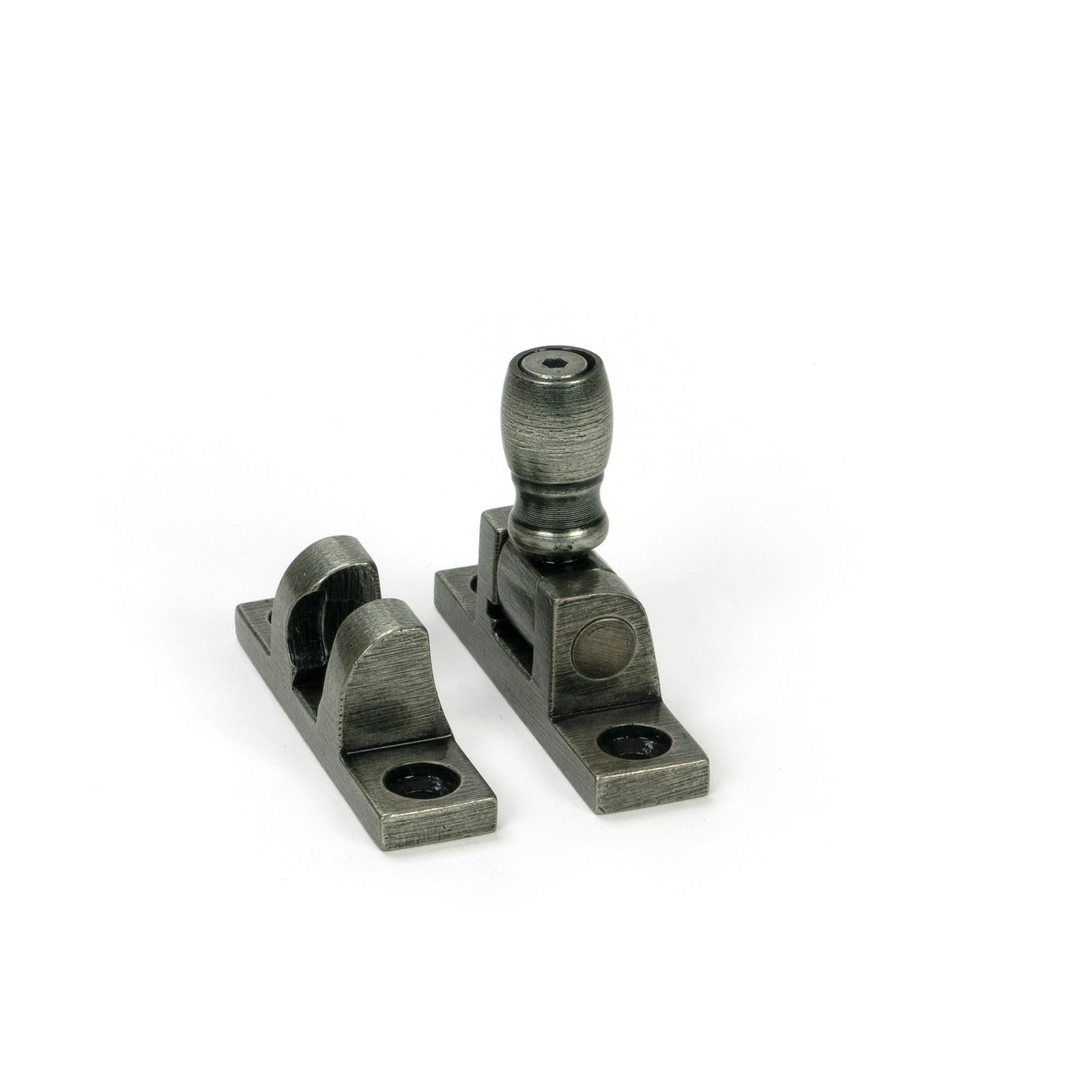 Pewter Mushroom Brighton Fastener - Narrow (Square) - Brighton Fasteners - From The Anvil - Yester Home