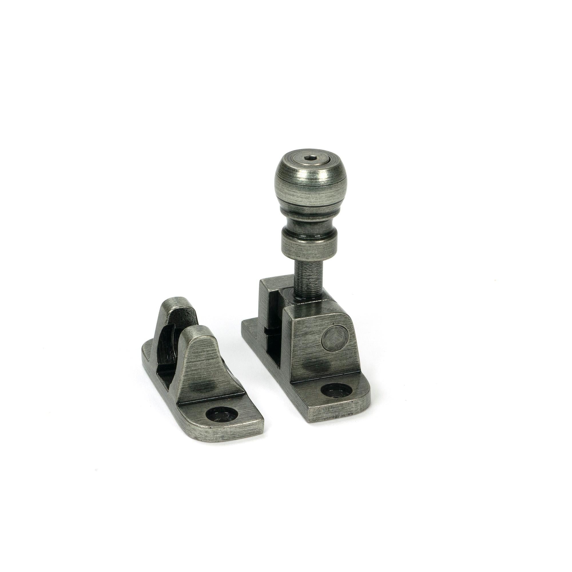 Pewter Mushroom Brighton Fastener (Radiused) - Brighton Fasteners - From The Anvil - Yester Home