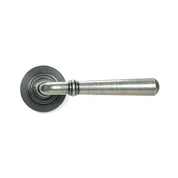 Pewter Newbury Lever on Rose Set (Plain) | From The Anvil-Concealed-Yester Home