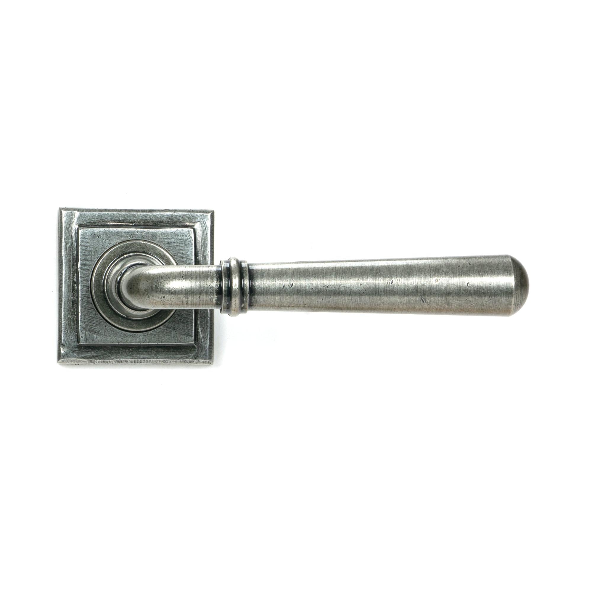 Pewter Newbury Lever on Rose Set (Square) | From The Anvil - Concealed - From The Anvil - Yester Home