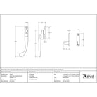 Pewter Night-Vent Locking Peardrop Fastener - LH | From The Anvil-Night-Vent Fasteners-Yester Home