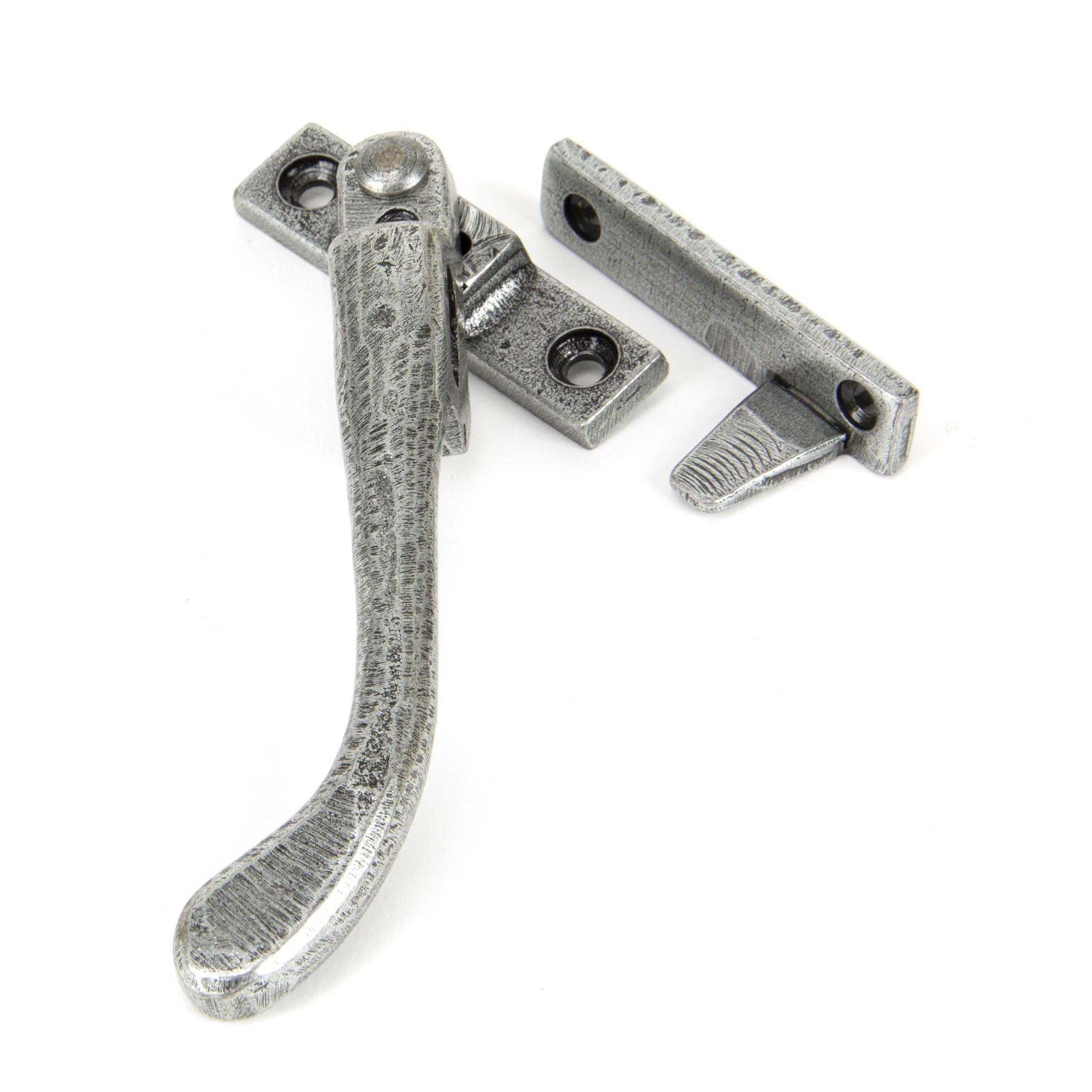 Pewter Night-Vent Locking Peardrop Fastener - LH | From The Anvil - Night-Vent Fasteners - From The Anvil - Yester Home