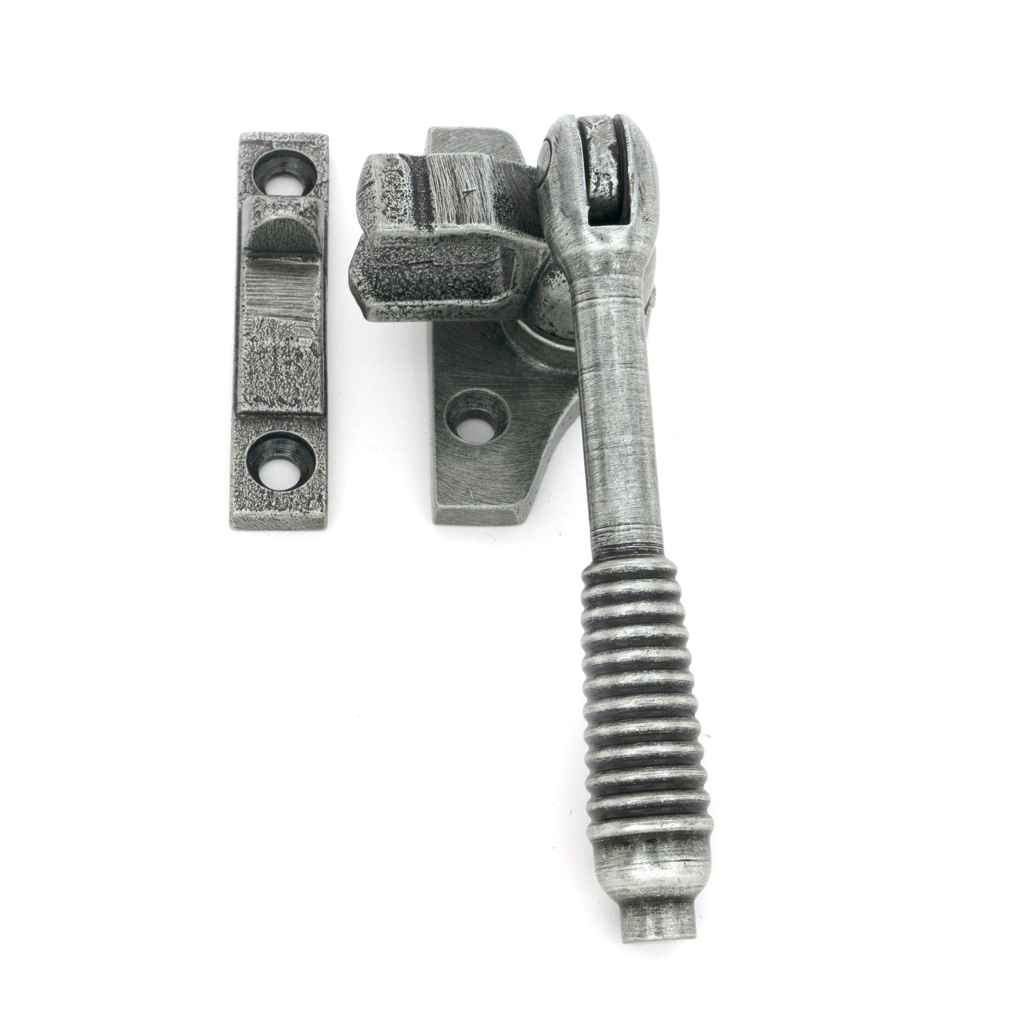 Pewter Night-Vent Locking Reeded Fastener (Steel Window) - Night-Vent Fasteners - From The Anvil - Yester Home