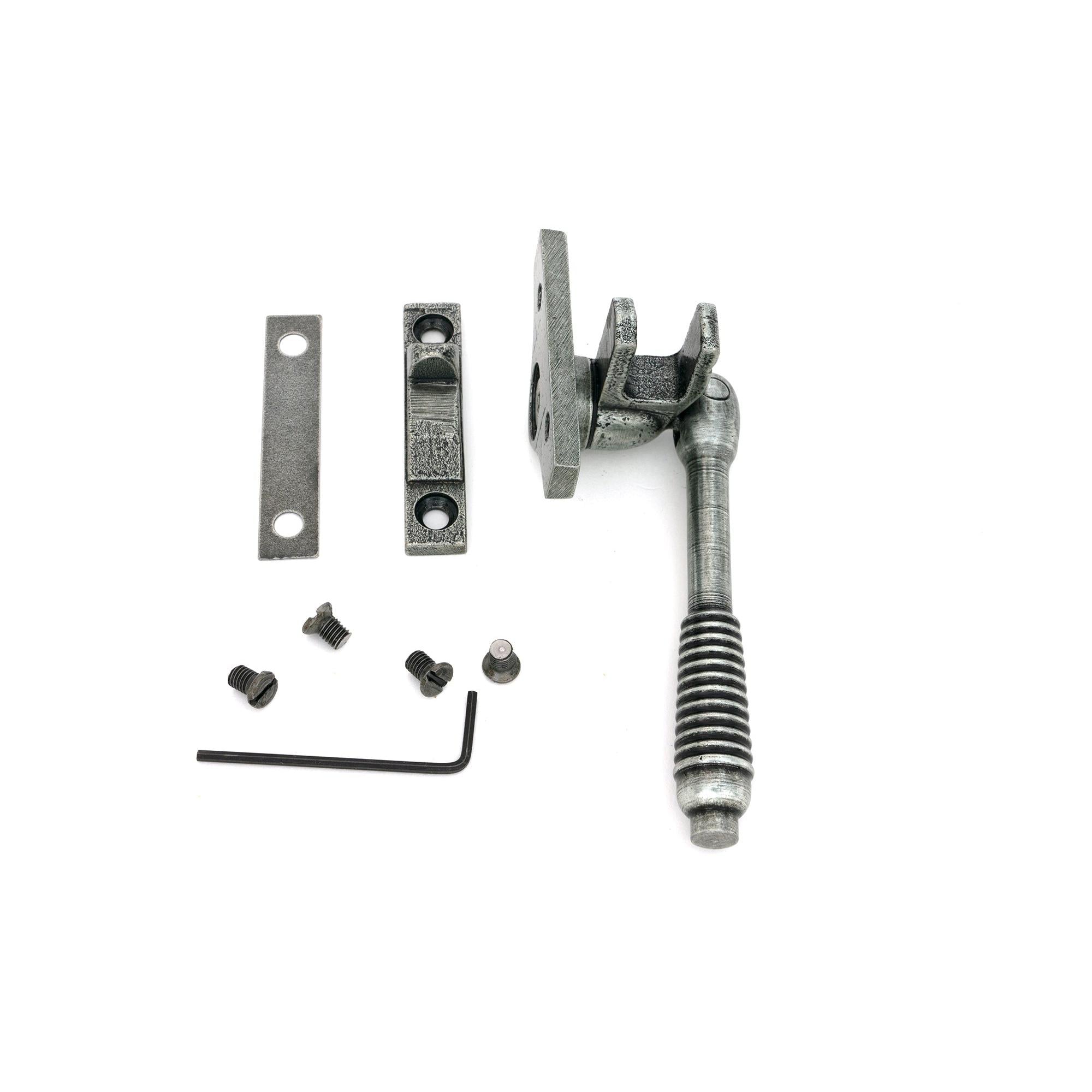 Pewter Night-Vent Locking Reeded Fastener (Steel Window) - Night-Vent Fasteners - From The Anvil - Yester Home