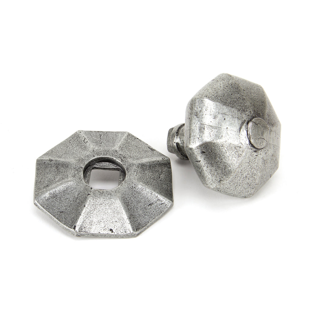 Pewter Octagonal Centre Door Knob | From The Anvil-Centre Door Knobs-Yester Home
