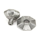 Pewter Octagonal Centre Door Knob | From The Anvil-Centre Door Knobs-Yester Home