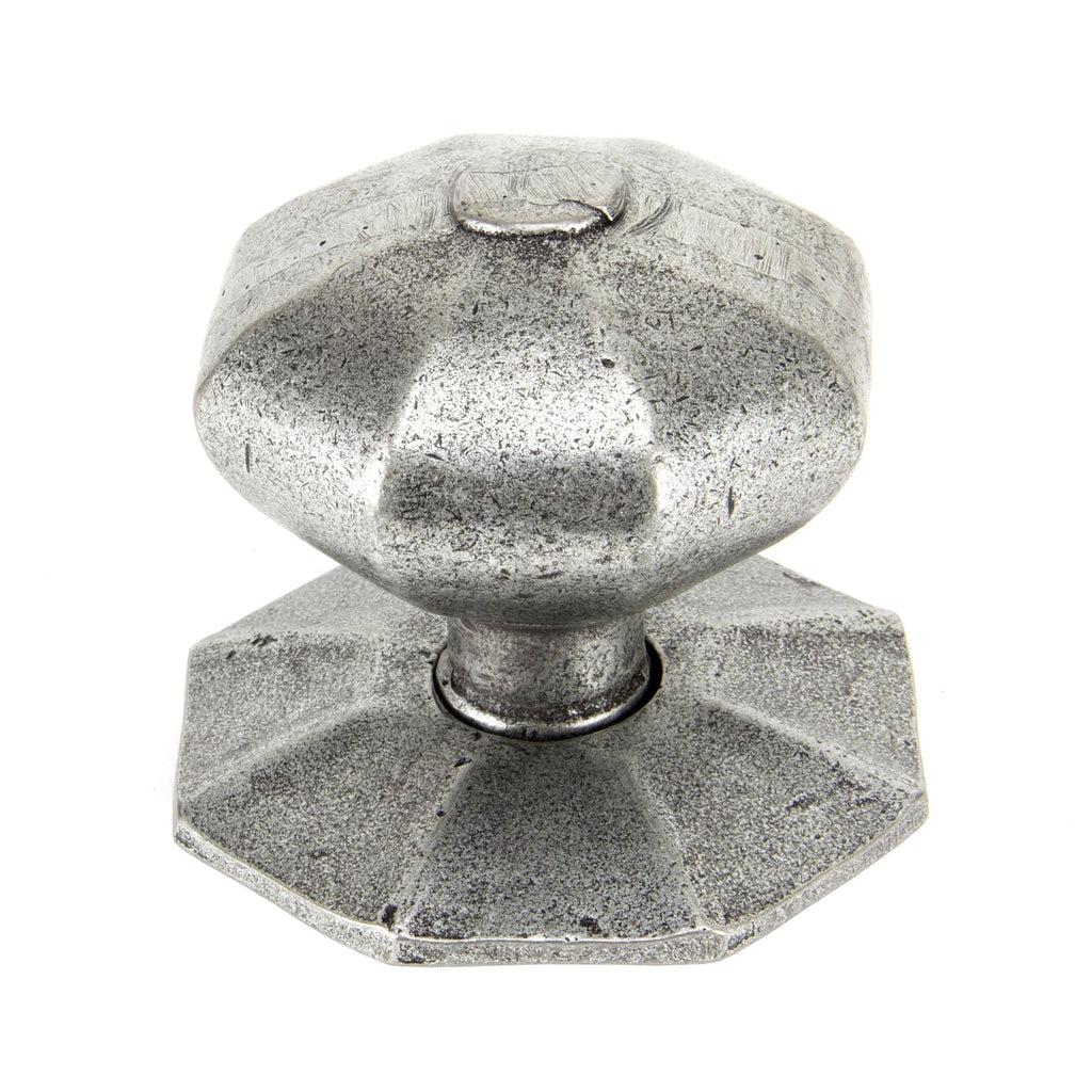 Pewter Octagonal Centre Door Knob | From The Anvil-Centre Door Knobs-Yester Home