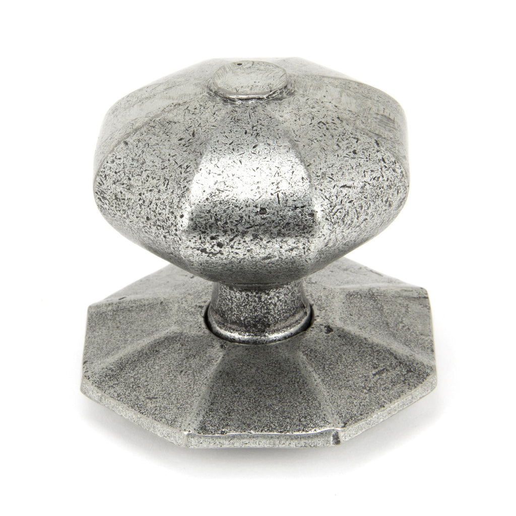 Pewter Octagonal Centre Door Knob - Internal | From The Anvil-Centre Door Knobs-Yester Home
