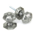 Pewter Octagonal Mortice/Rim Knob Set | From The Anvil-Mortice Knobs-Yester Home