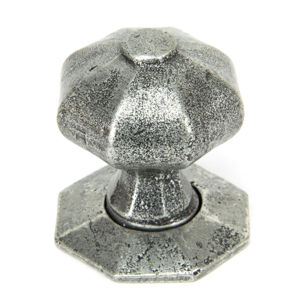 Pewter Octagonal Mortice/Rim Knob Set | From The Anvil-Mortice Knobs-Yester Home