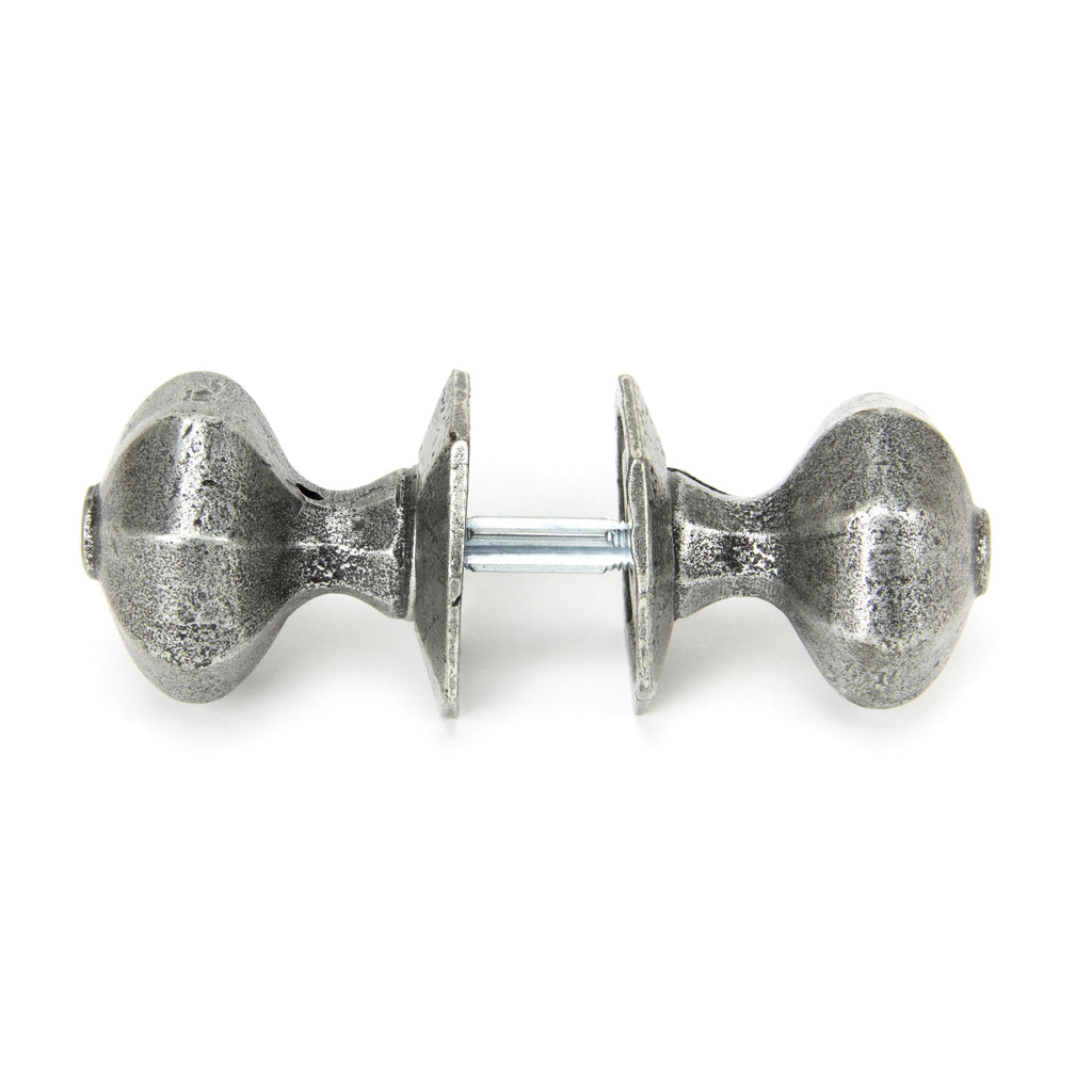 Pewter Octagonal Mortice/Rim Knob Set | From The Anvil-Mortice Knobs-Yester Home