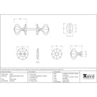 Pewter Octagonal Mortice/Rim Knob Set | From The Anvil-Mortice Knobs-Yester Home