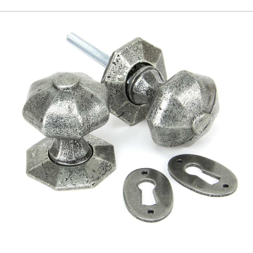 Pewter Octagonal Mortice/Rim Knob Set | From The Anvil
