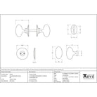 Pewter Oval Mortice/Rim Knob Set | From The Anvil-Mortice Knobs-Yester Home