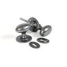 Pewter Oval Mortice/Rim Knob Set | From The Anvil-Mortice Knobs-Yester Home