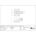 Pewter Prestbury Brighton Fastener (Radiused) - Brighton Fasteners - From The Anvil - Yester Home
