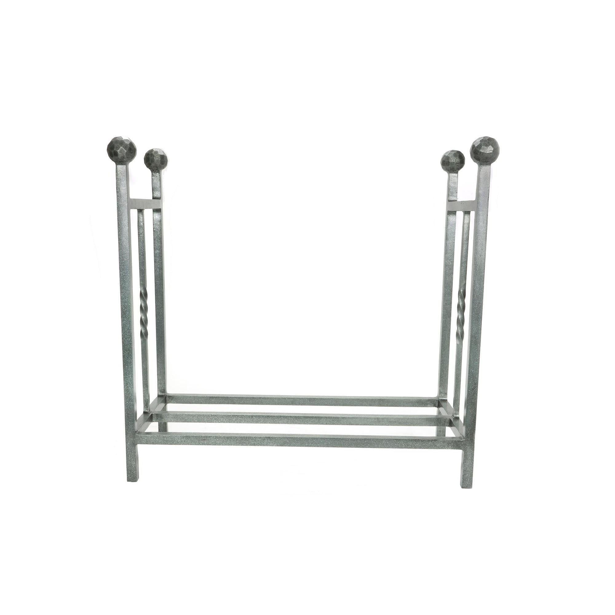 Pewter Rectangular Log Holder | From The Anvil - Log Holders - From The Anvil - Yester Home