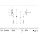Pewter Reeded Espag - RH - Espag. Fasteners - From The Anvil - Yester Home