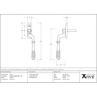 Pewter Reeded Espag - RH - Espag. Fasteners - From The Anvil - Yester Home