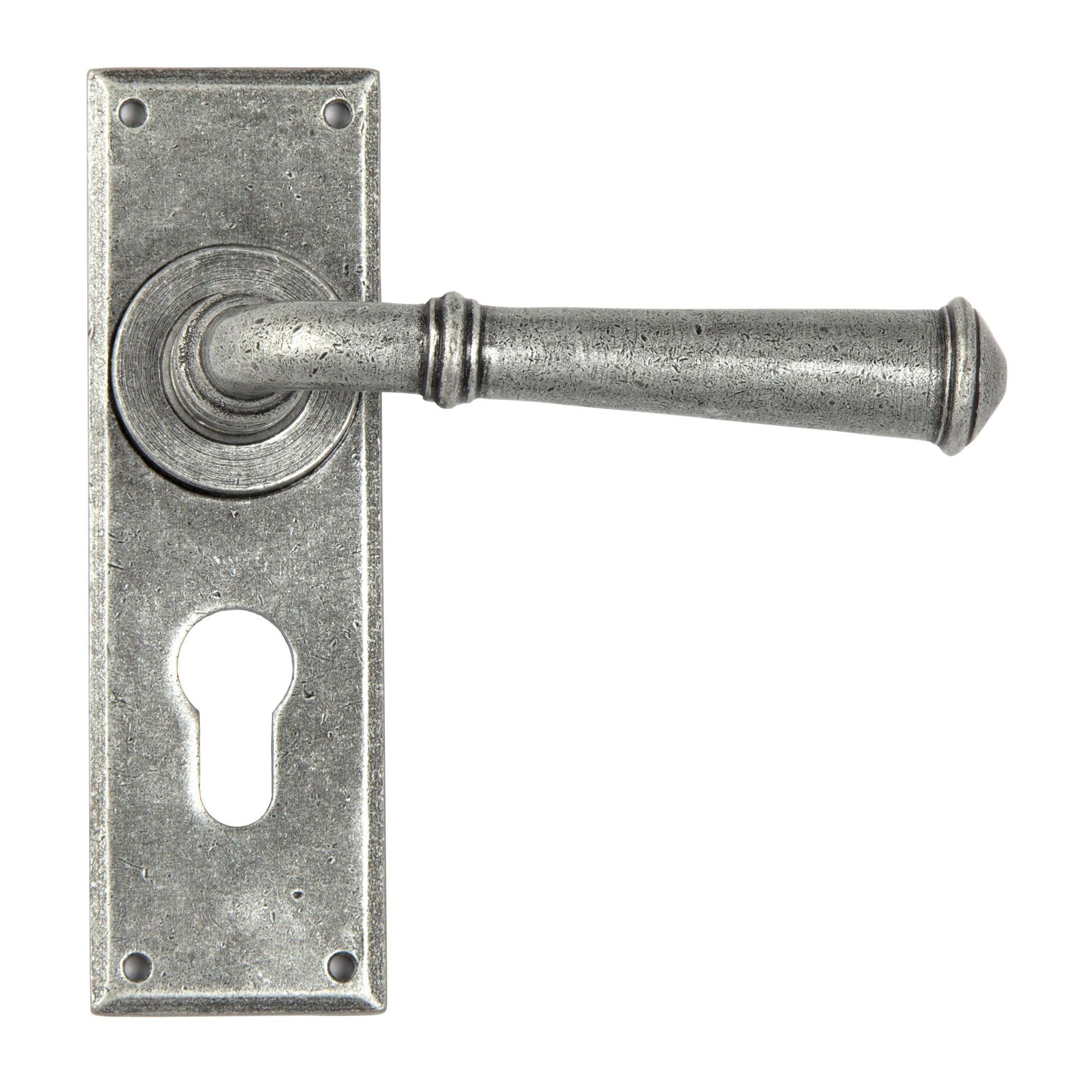 Pewter Regency Lever Euro Lock Set | From The Anvil - Lever Euro - From The Anvil - Yester Home
