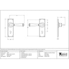 Pewter Regency Lever Lock set | From The Anvil - Lever Lock - From The Anvil - Yester Home