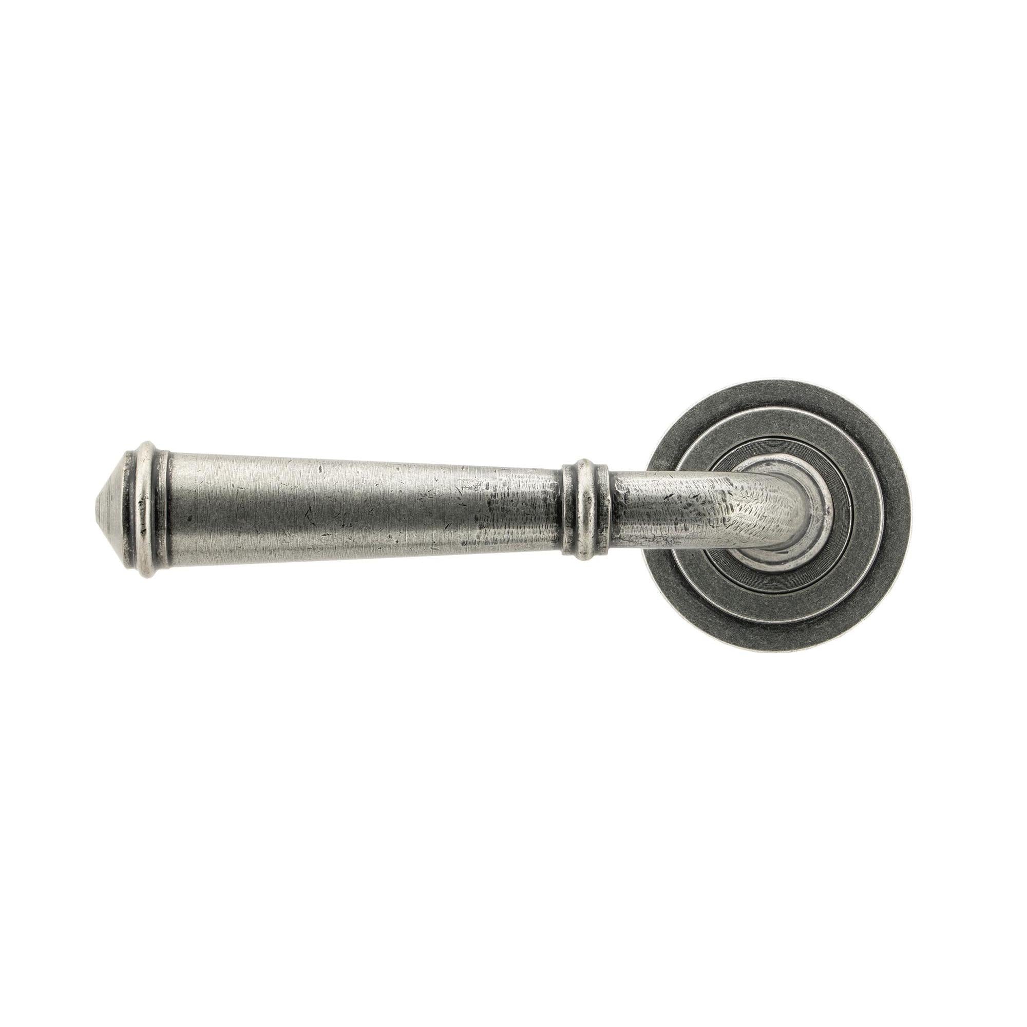 Pewter Regency Lever on Rose Set (Art Deco) | From The Anvil - Concealed - From The Anvil - Yester Home