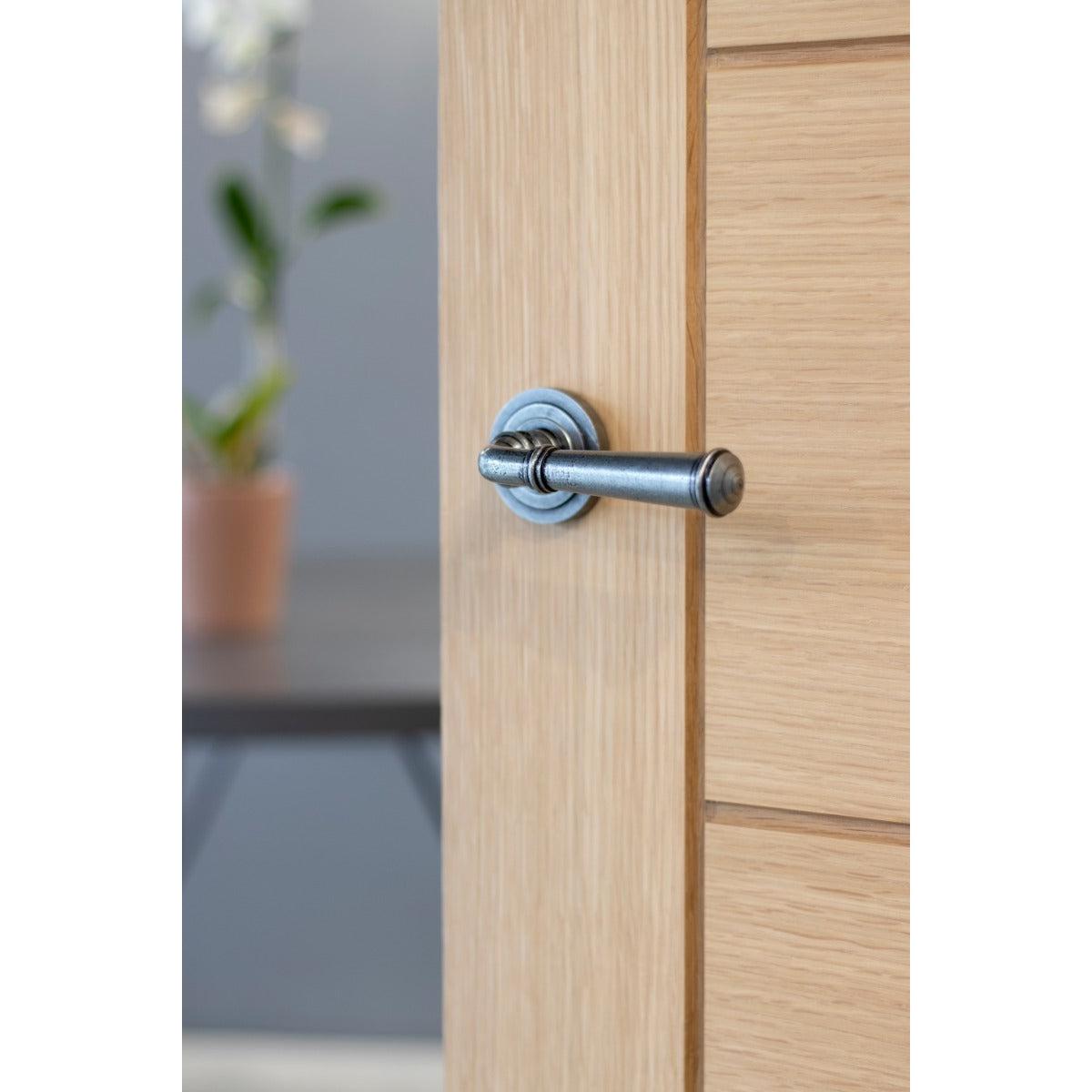 Pewter Regency Lever on Rose Set (Art Deco) | From The Anvil-Concealed-Yester Home