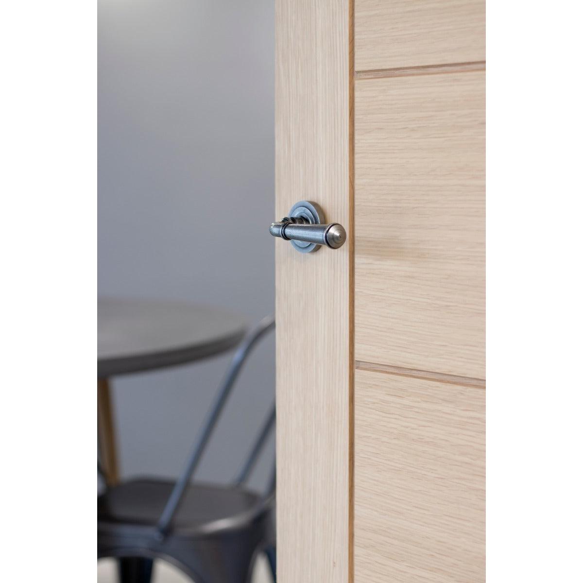 Pewter Regency Lever on Rose Set (Art Deco) | From The Anvil-Concealed-Yester Home