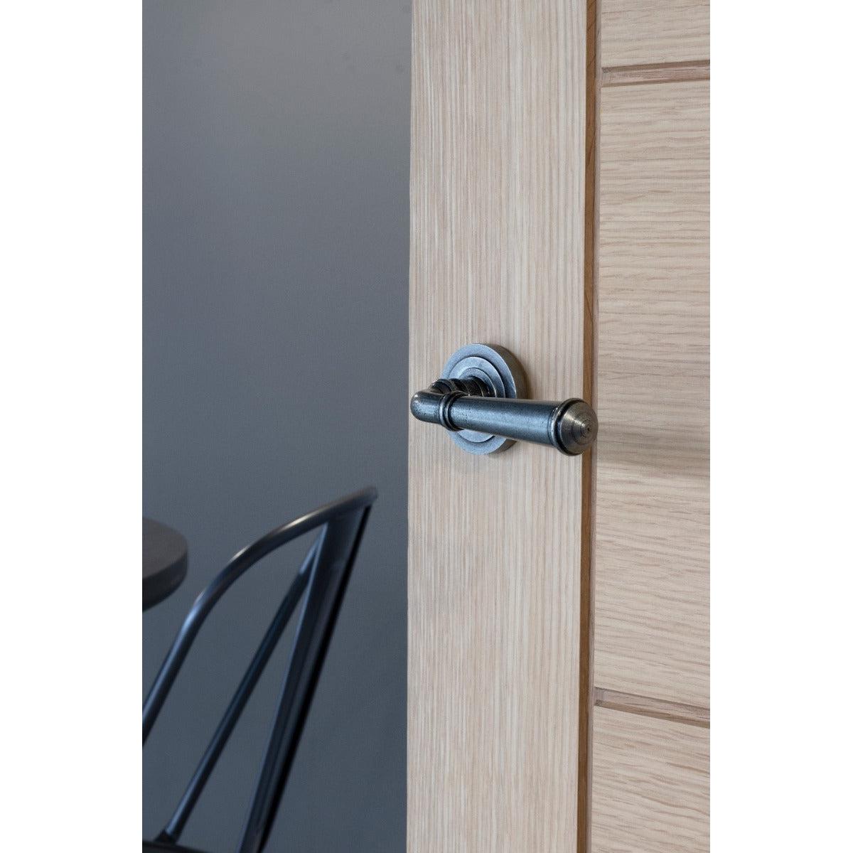 Pewter Regency Lever on Rose Set (Art Deco) | From The Anvil-Concealed-Yester Home