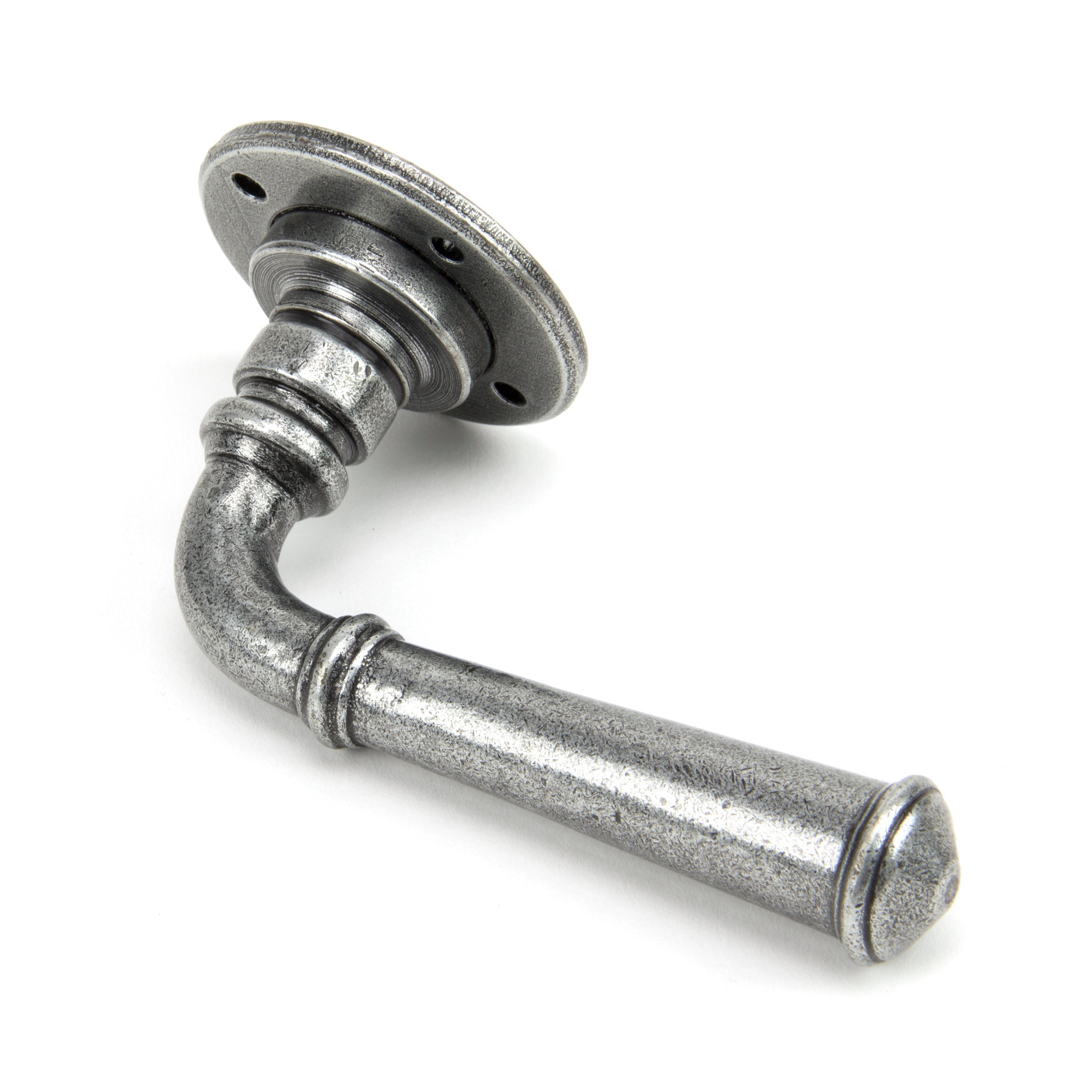 Pewter Regency Lever on Rose Set | From The Anvil-Lever on Rose-Yester Home