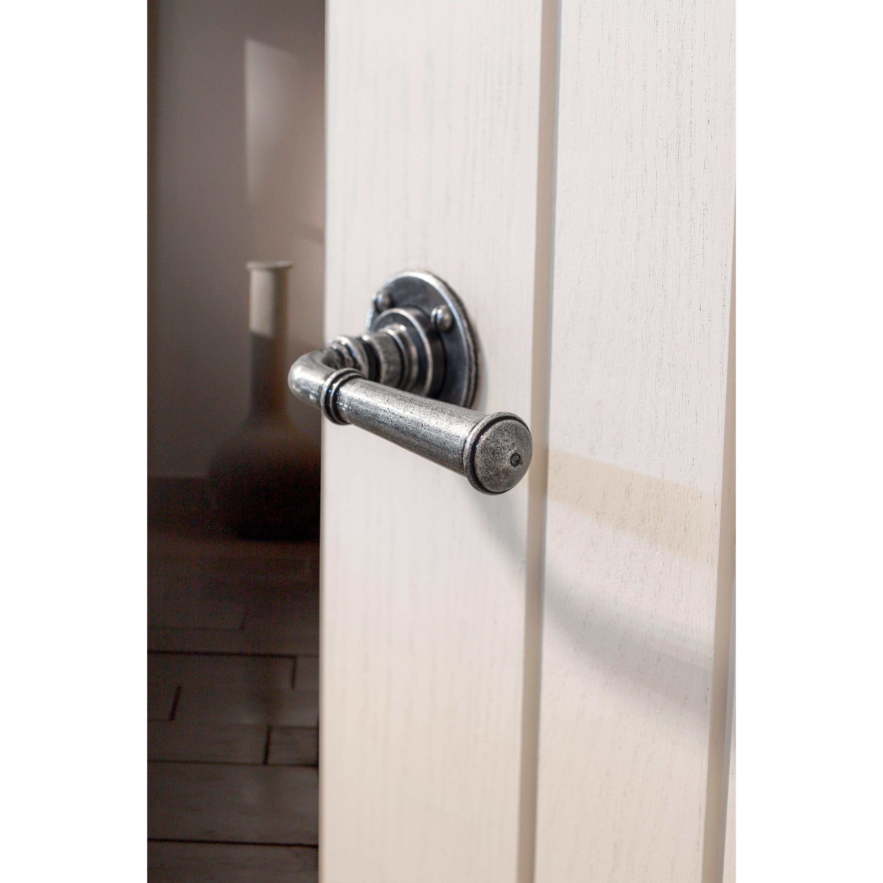 Pewter Regency Lever on Rose Set | From The Anvil-Lever on Rose-Yester Home