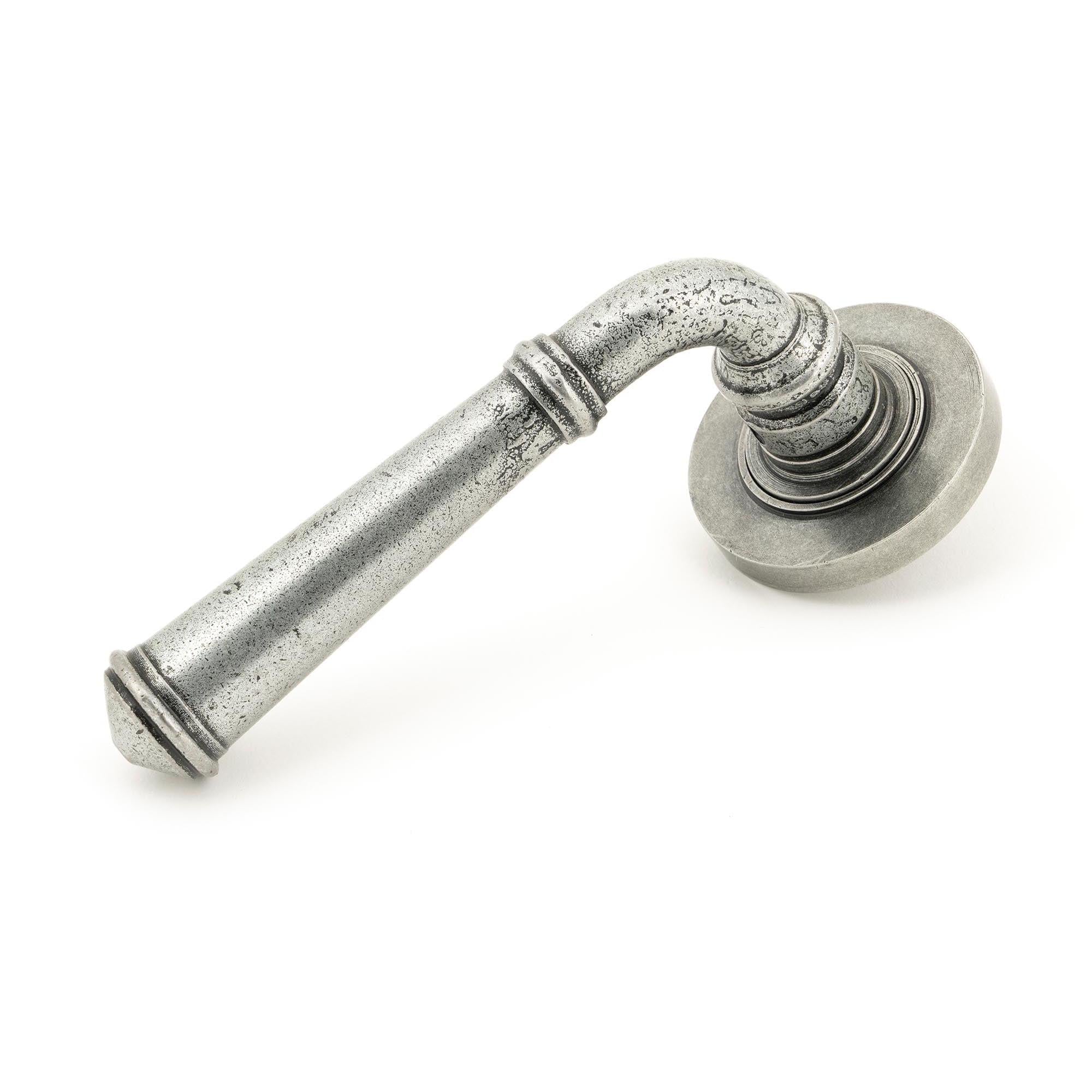 Pewter Regency Lever on Rose Set (Plain) - Unsprung | From The Anvil - Concealed - From The Anvil - Yester Home