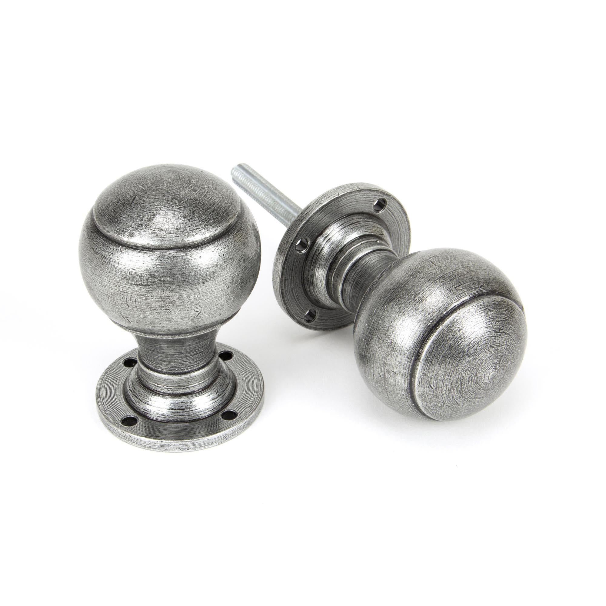 Pewter Regency Mortice/Rim Knob Set | From The Anvil - Mortice Knobs - From The Anvil - Yester Home