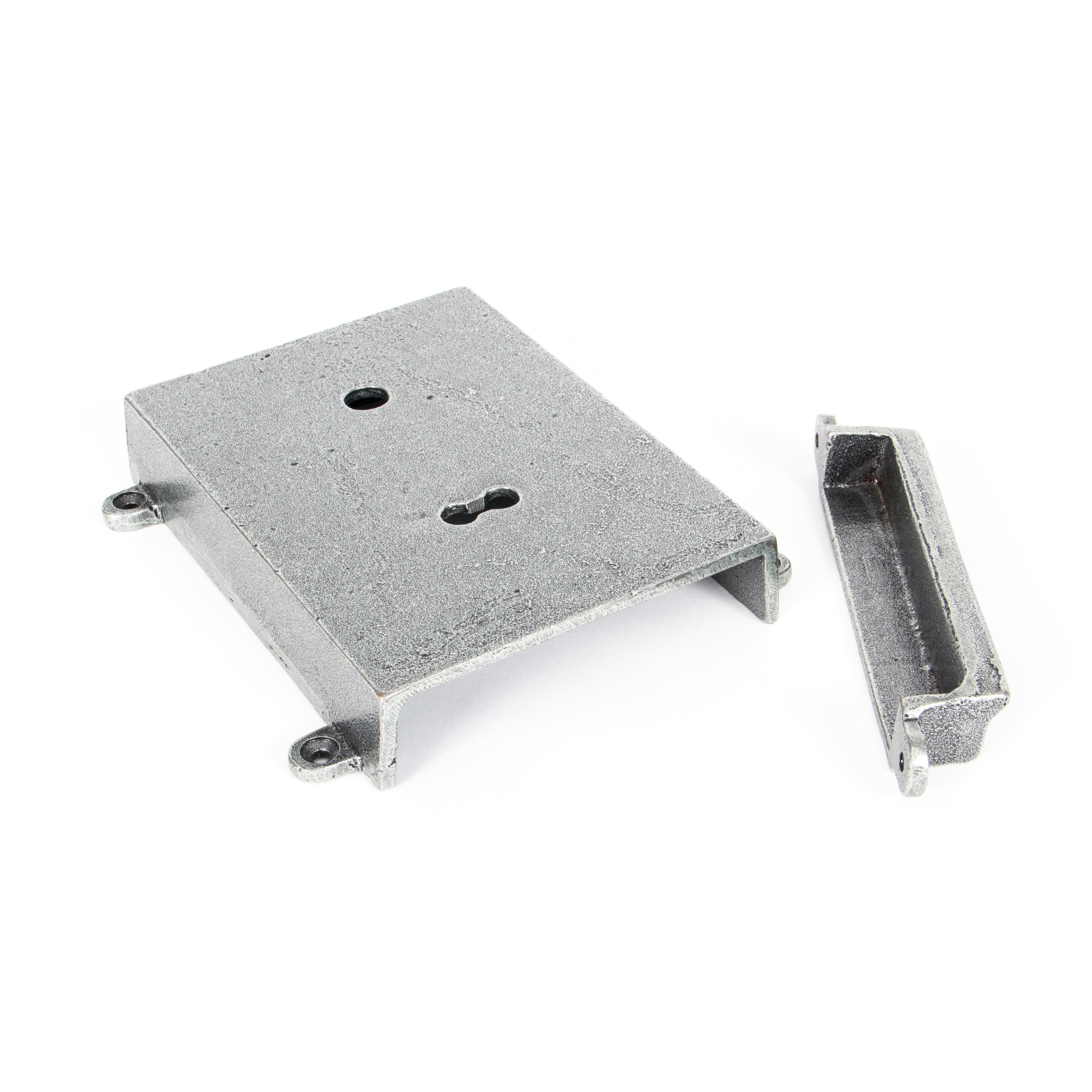 Pewter Rim Lock & Cast Iron Cover | From The Anvil-Rim Locks & Latches-Yester Home