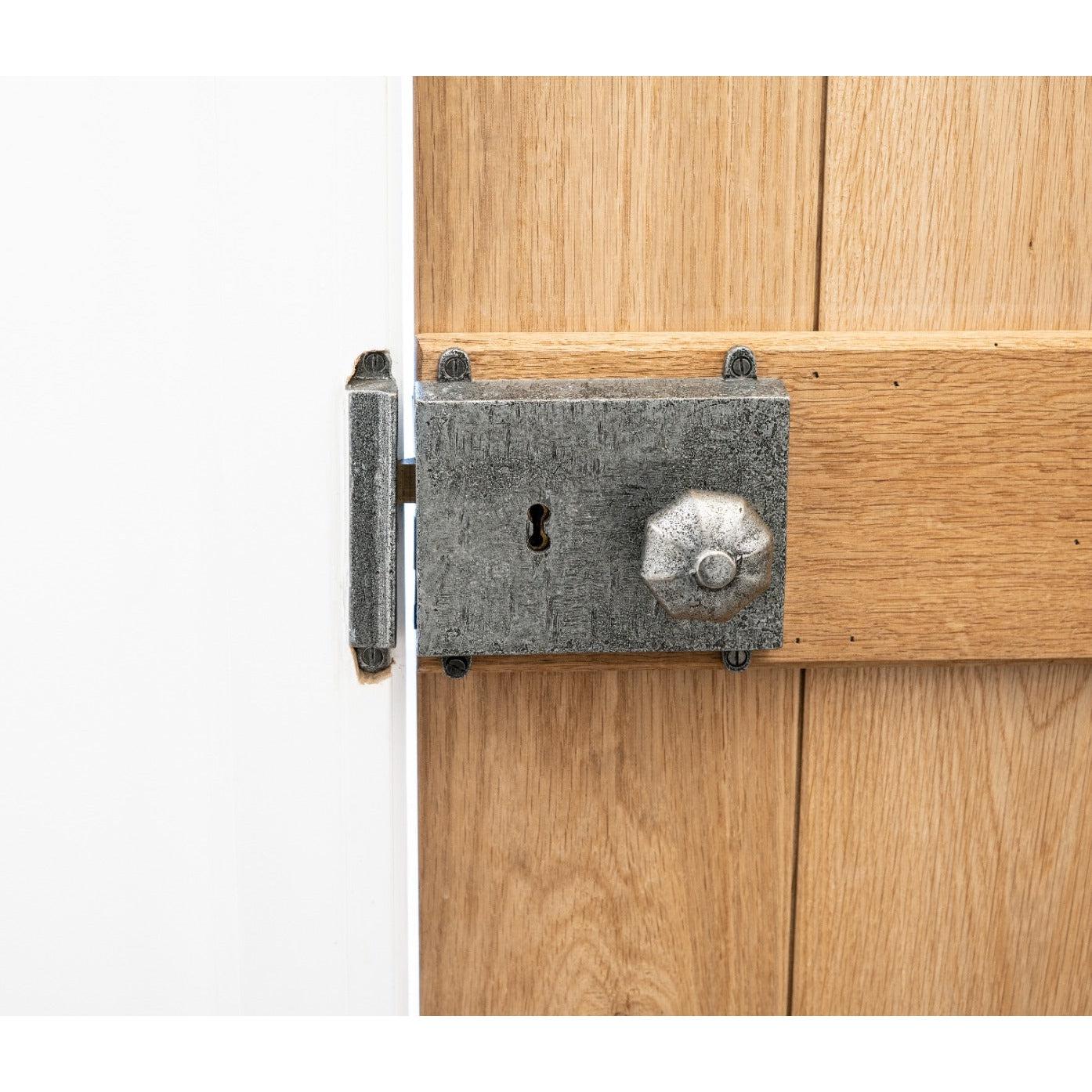 Pewter Rim Lock & Cast Iron Cover | From The Anvil-Rim Locks & Latches-Yester Home