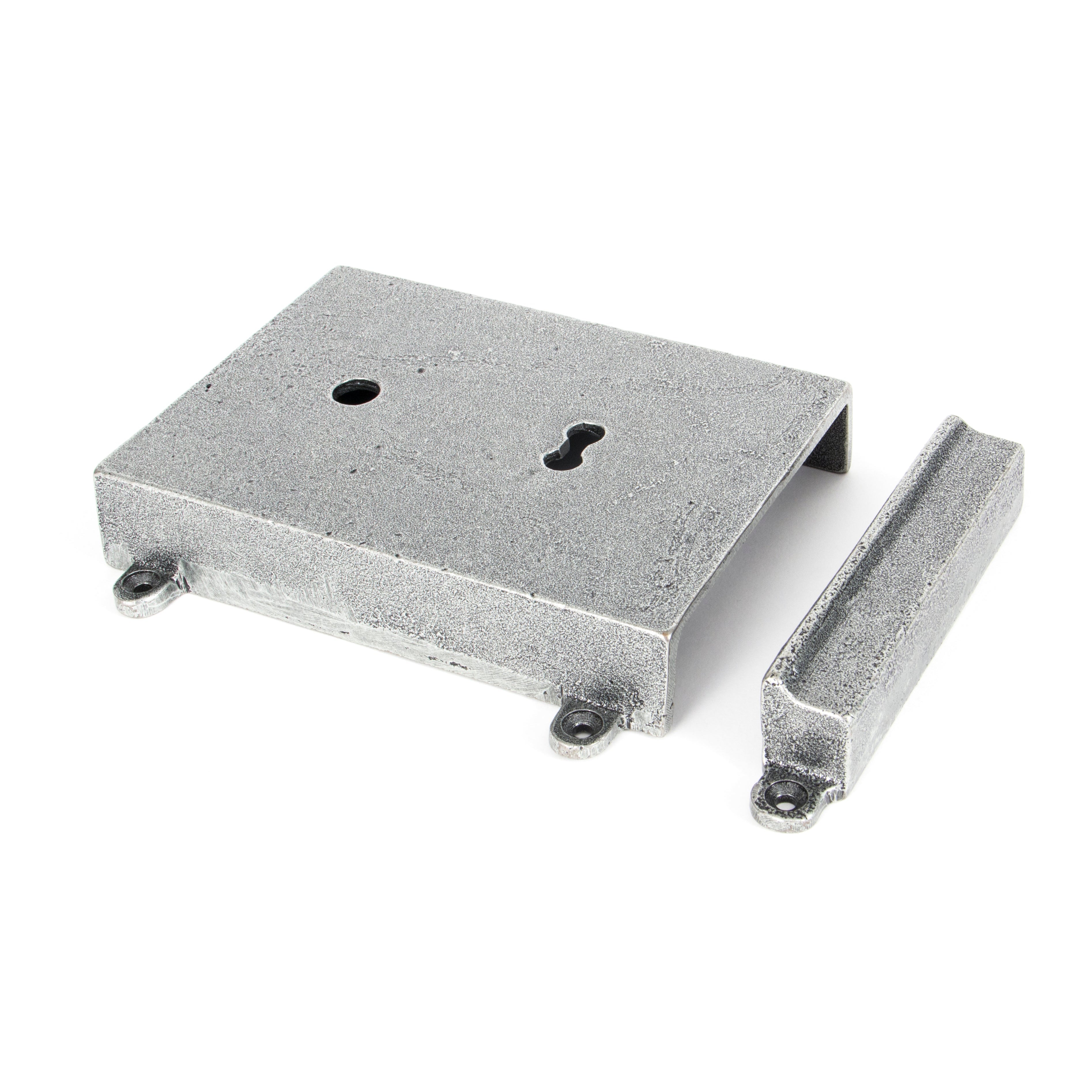 Pewter Rim Lock & Cast Iron Cover | From The Anvil-Rim Locks & Latches-Yester Home