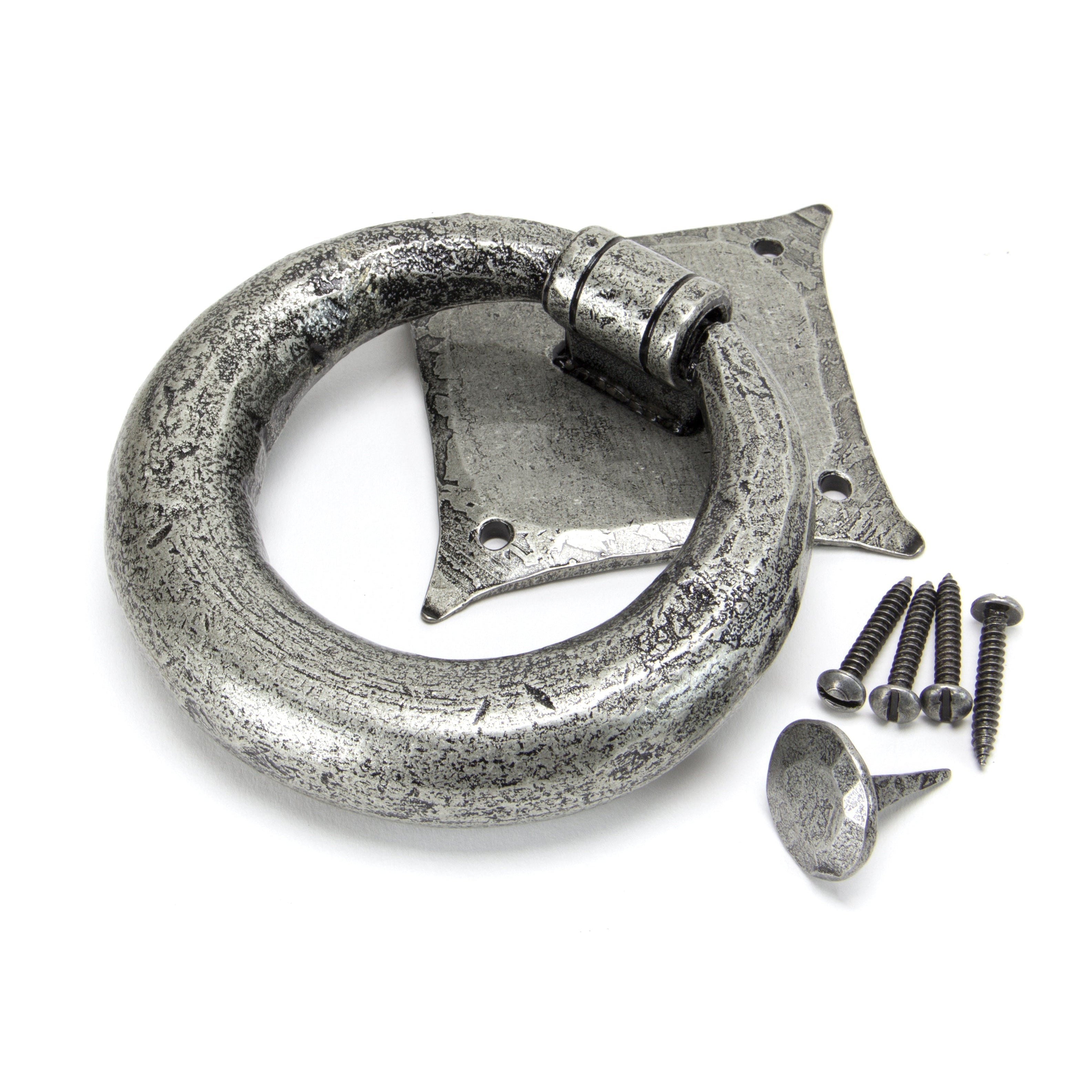 Pewter Ring Door Knocker | From The Anvil-Surface Fixed Door Knockers-Yester Home