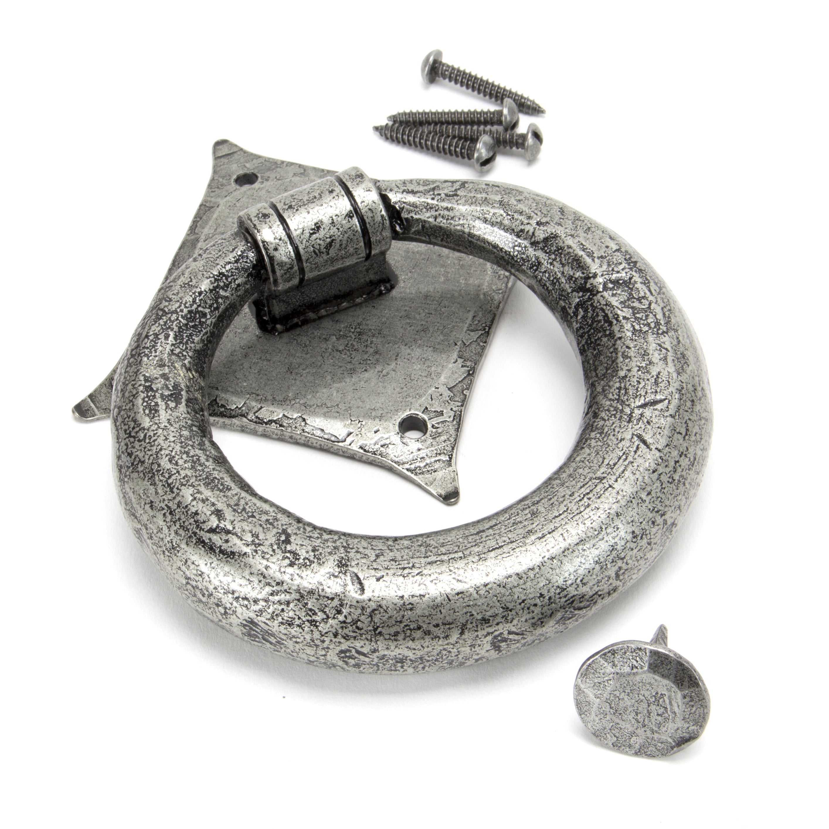 Pewter Ring Door Knocker | From The Anvil-Surface Fixed Door Knockers-Yester Home