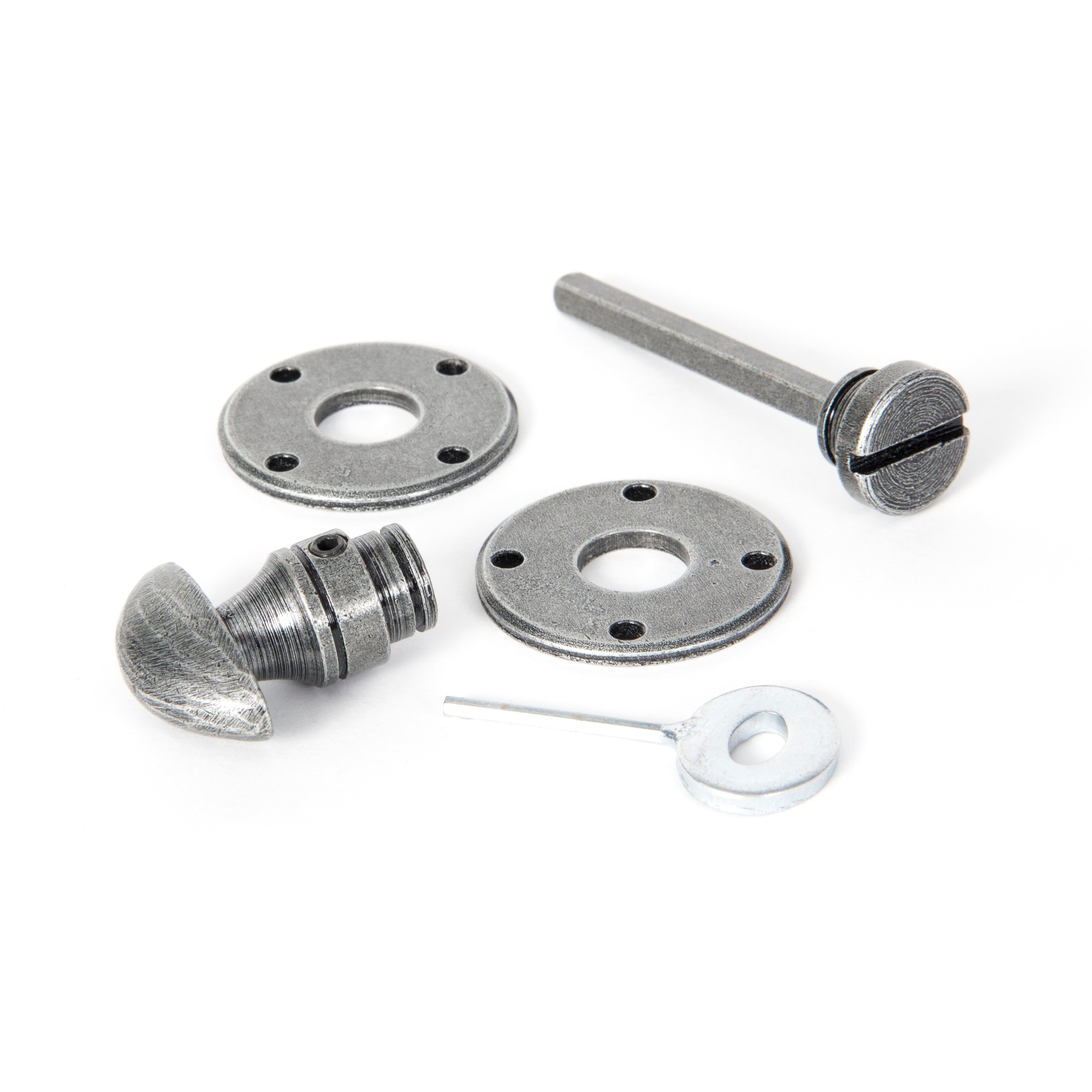 Pewter Round Bathroom Thumbturn | From The Anvil-Thumbturns-Yester Home