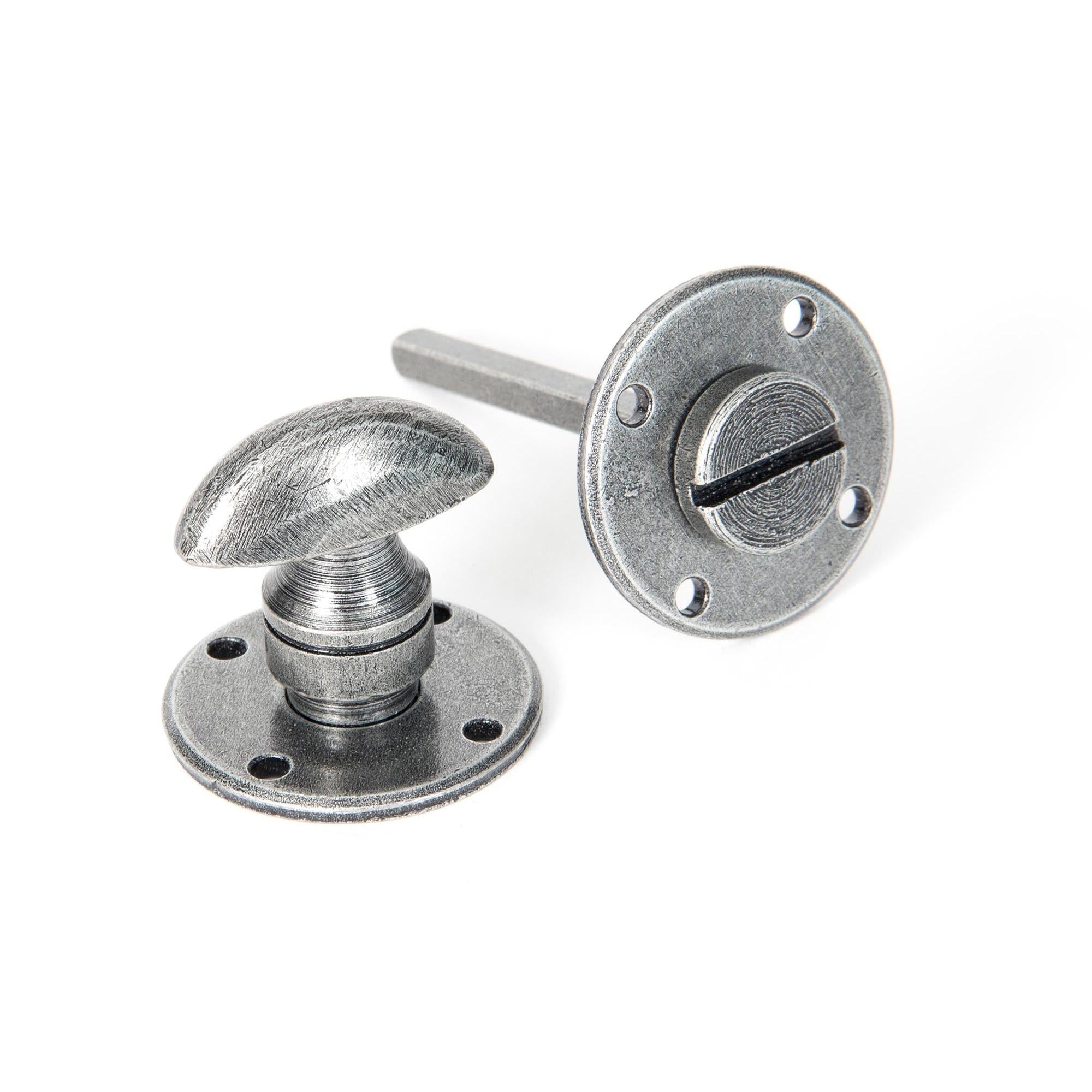 Pewter Round Bathroom Thumbturn | From The Anvil - Thumbturns - From The Anvil - Yester Home