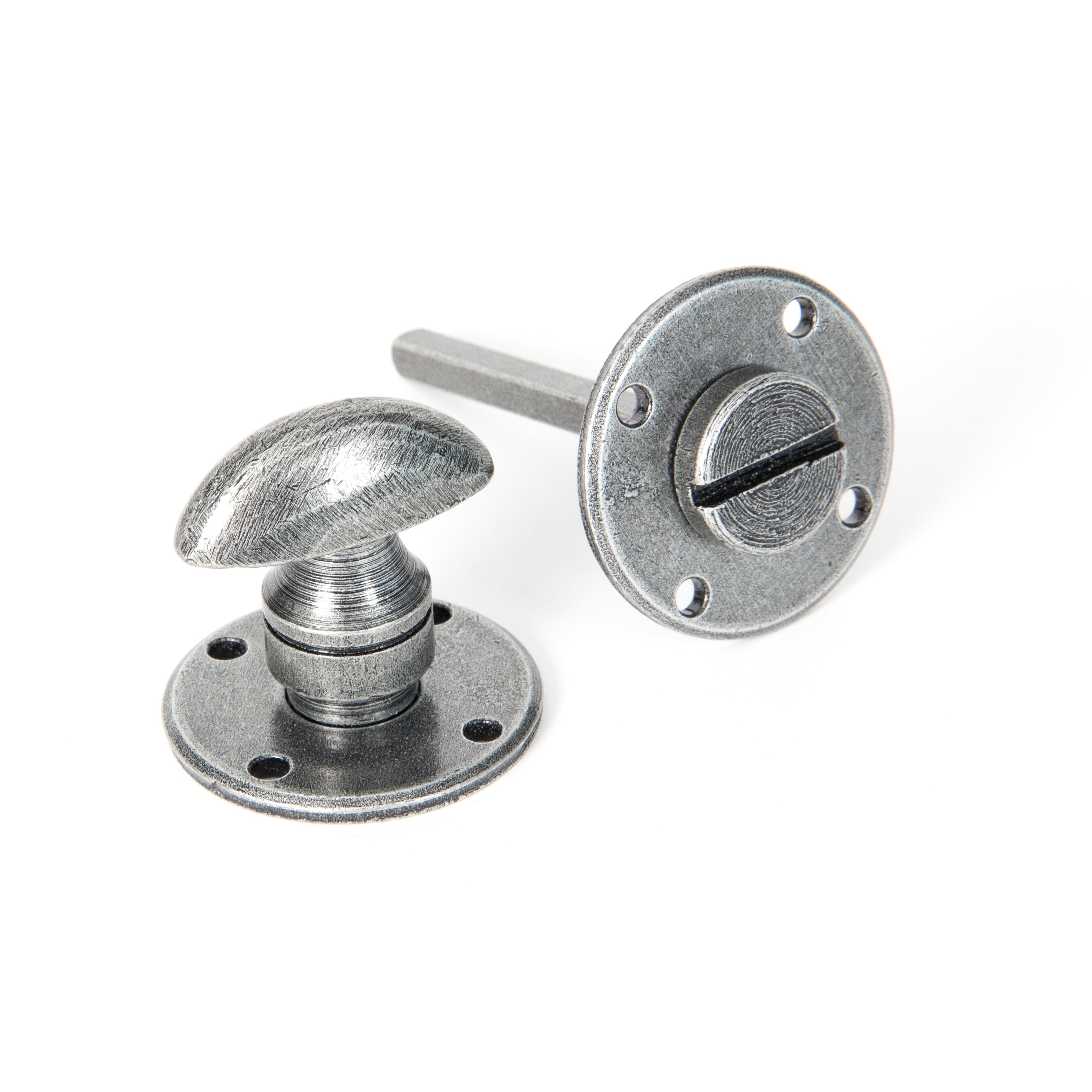 Pewter Round Bathroom Thumbturn | From The Anvil-Thumbturns-Yester Home